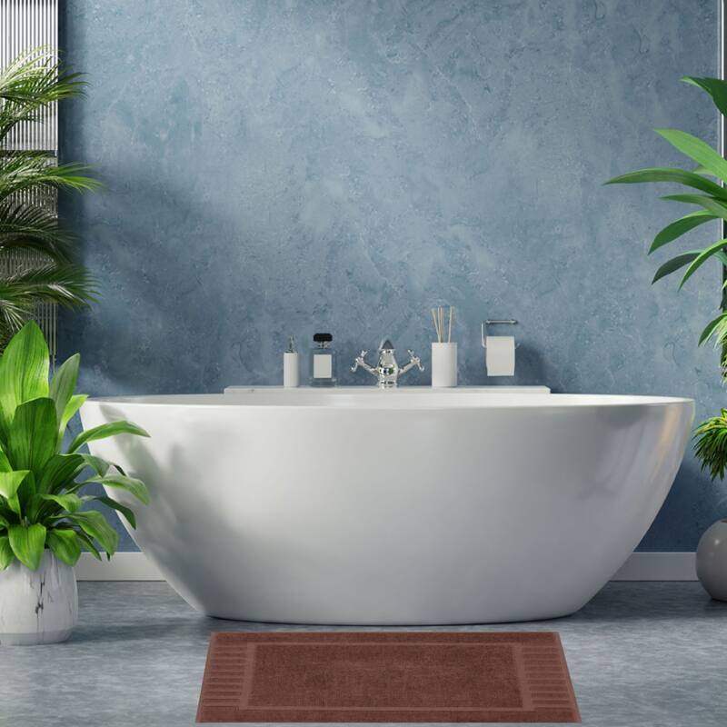 White Classic Luxury Cotton Bath Mat 22x34 Set of 2