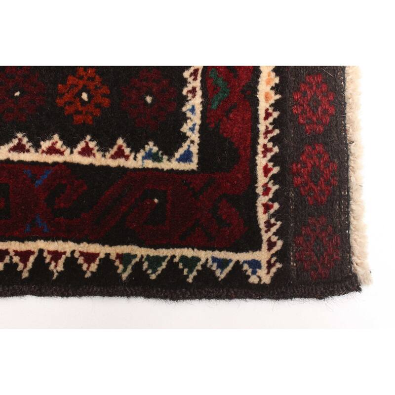 ECARPETGALLERY Hand-knotted Teimani Dark Red Wool Rug - 2'9 x 3'10
