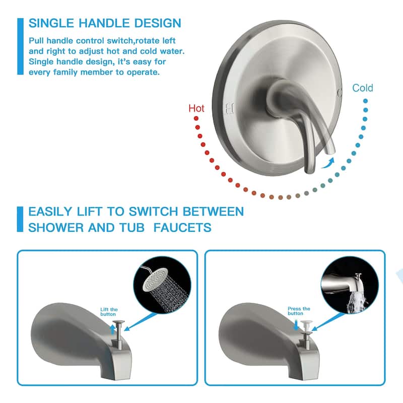 Topcraft 10-Inch Wall Mounted Round Shower System with Rough-in Valve - 10*10