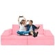 preview thumbnail 22 of 28, 10-Piece Modular Convertible Kids Play Couch Sofa Set with Removable Velvet Covers