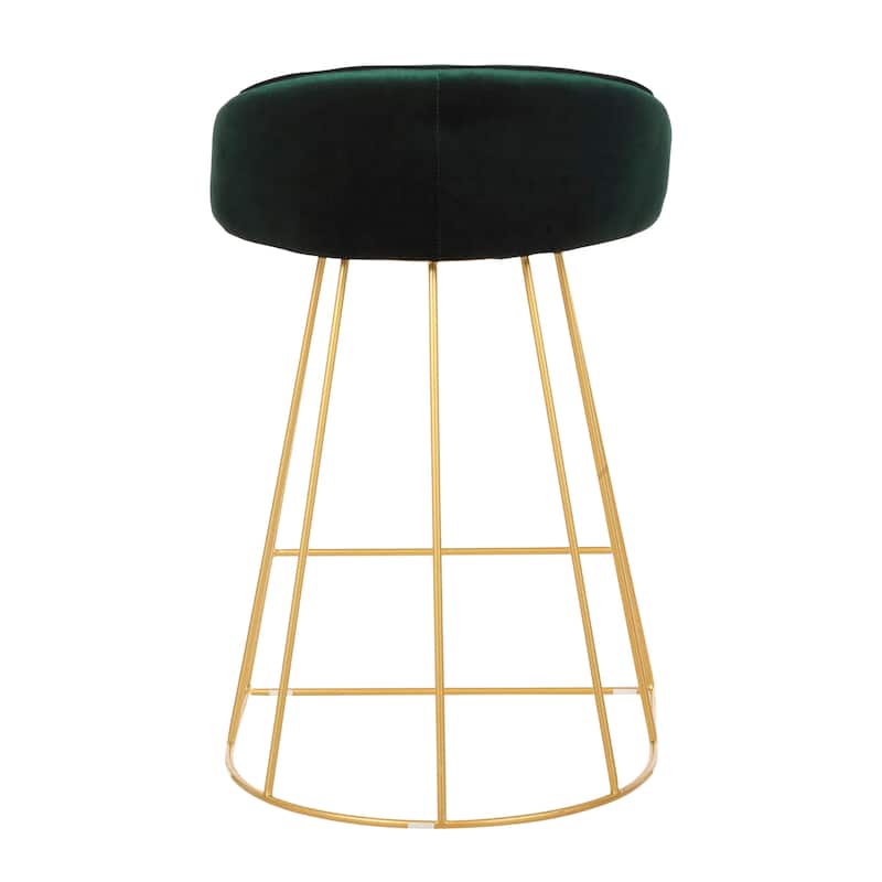 Silver Orchid Haid Velvet Upholstered Counter Stool (Set of 2)