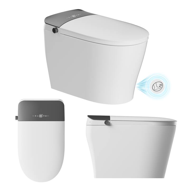 Smart Toilet with Built In Tank, One Piece Bidet Toilet - Warm Water, Heated Seat, Foam Shield, Auto Flush, Blackout Flush