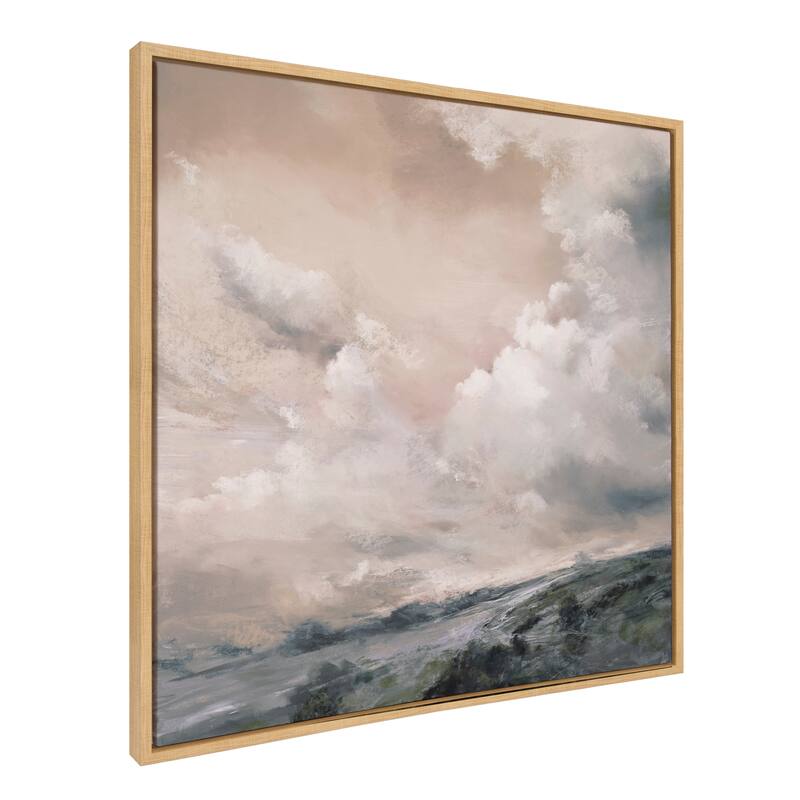 Kate and Laurel Sylvie When the North Wind Blows- Sepia Framed Canvas by Nel Whatmore - 30x30 - Natural