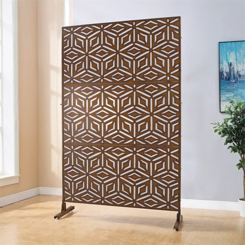 Outdoor & Indoor Privacy Screen Metal Privacy Screen 76" H×48" W
