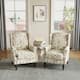Upholstered Nailhead Trim Armchair Wingback Accent Chairs Set of 2