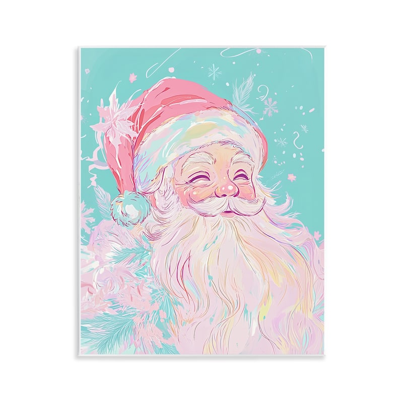 Stupell Pastel Jolly Santa Claus Wall Plaque Art Design By Arlington Prints - 11 x 14