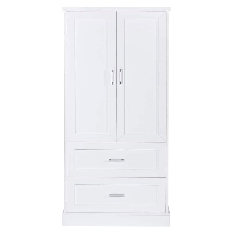 Tall Bathroom Storage Cabinet with Adjustable Shelves and Door Racks, Waterproof Freestanding Cabinet with Drawers