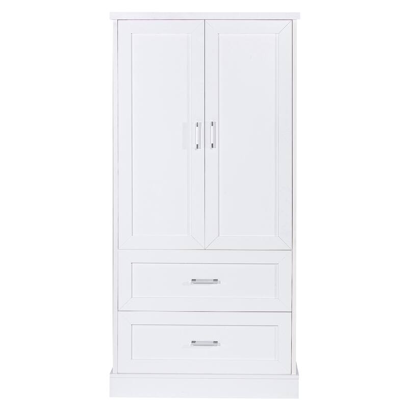 Tall Freestanding Vertical Storage Cabinet for Bathroom with Drawers, Door Rack, Adjustable Shelves and Anti-Tip Device
