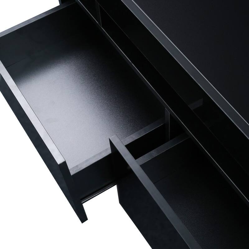 Modern Entertainment TV Stand, 20 Colors LED TV Stand w/Remote Control Lights