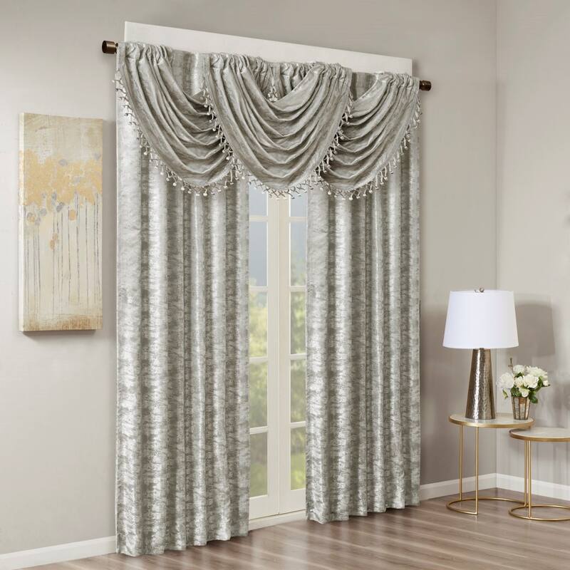 Jacquard Lined Total Blackout Rod Pocket/Back Tab Curtain Panel