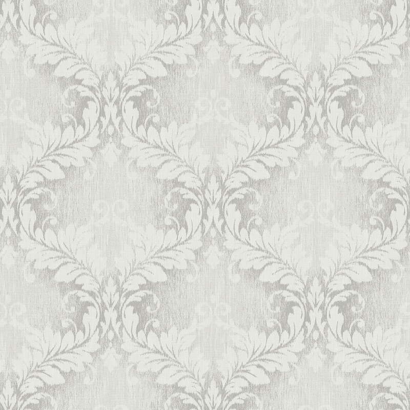 Galerie Wallcoverings Nordic Elements Embossed Floral Damask Trellis Non-woven Matte Wallpaper Roll - 33 feet x 21 inches - Grey