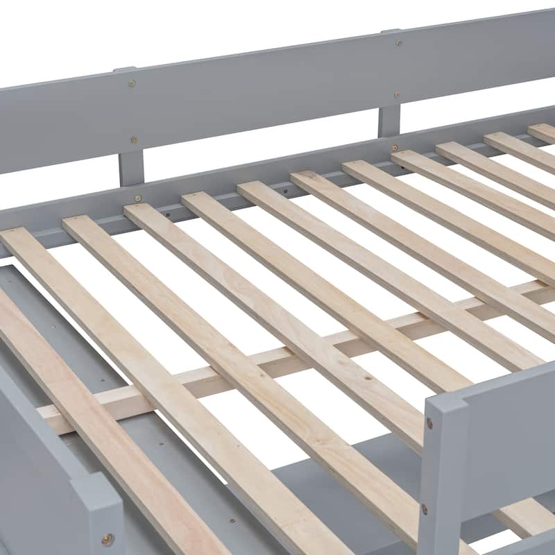Full Size Loft Bed with Desk and Shelf