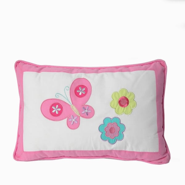 slide 2 of 2, Butterfly Flower Pink Rectangular Decorative Throw Pillow