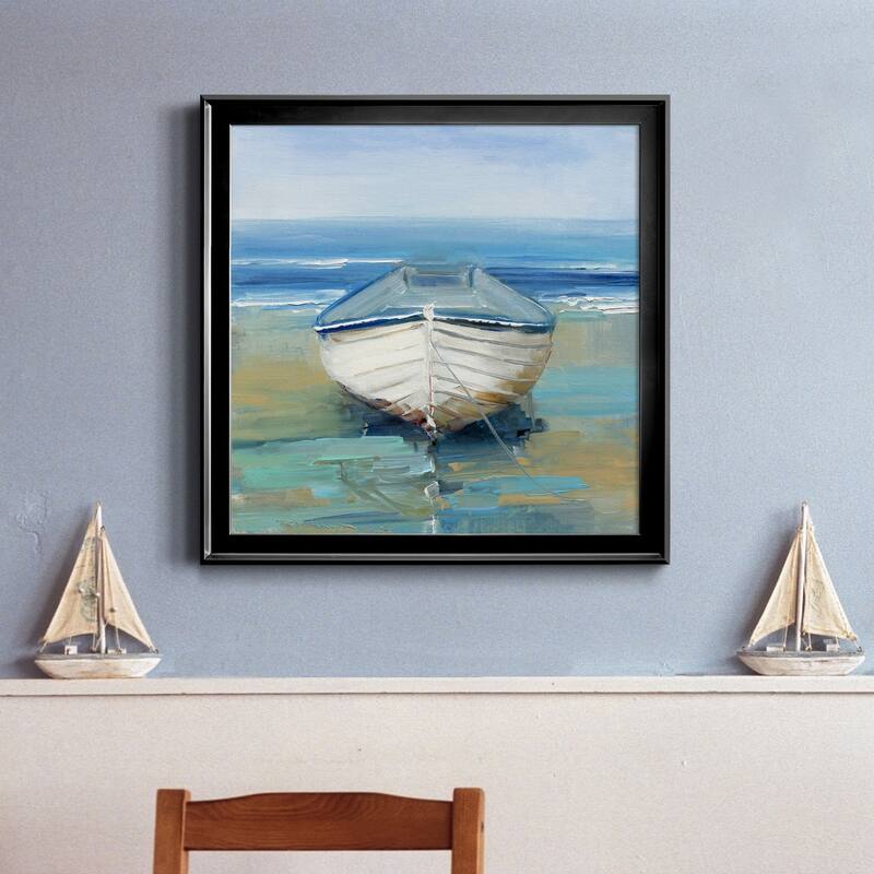 Bubbly Blue Crab-Framed Canvas - Ready to Hang