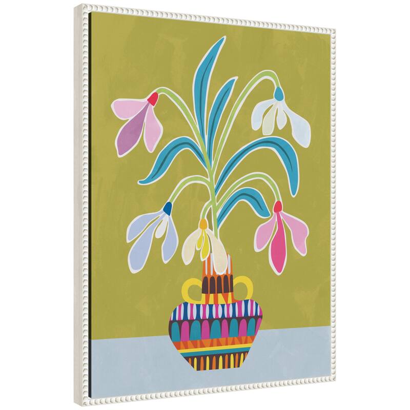 Kate and Laurel Sylvie Snowdrops the January Birth Flower Framed Canvas by Rachel Lee - 23x30
