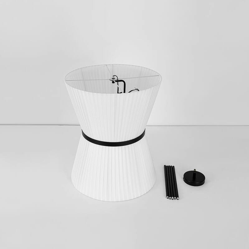 Chic Modern 2-Light Hourglass Pleated Fabric Pendant - 19.7 in