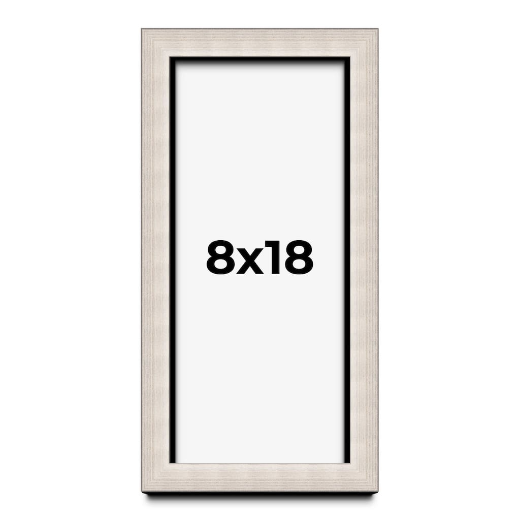 8x18 Shadow Box Frame Silver Real Wood Contemporary Shadowbox Display Frame UV Acrylic Front Acid Free Backing and Hardware