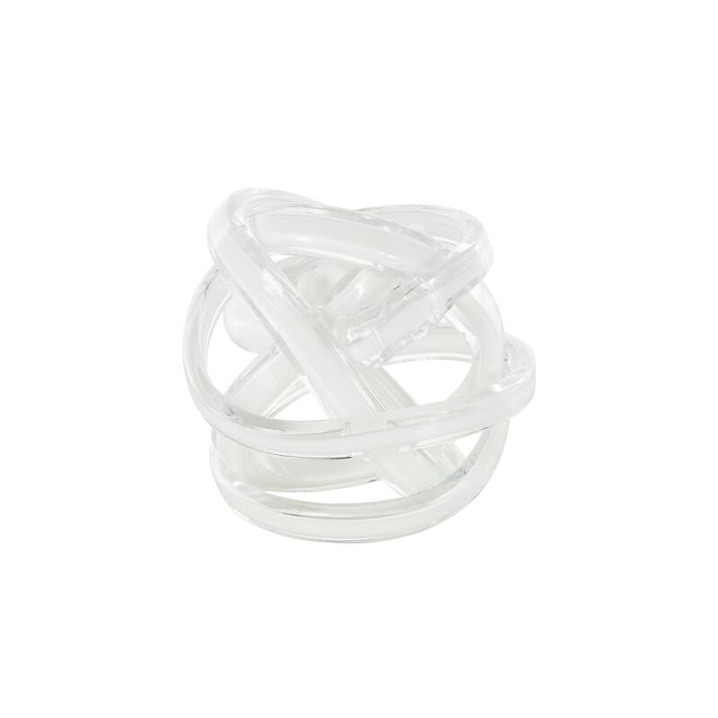 Glass Knot Brushed Twisted Decorative Sculpture - Pink, Dark Blue, White - Roche River Decor