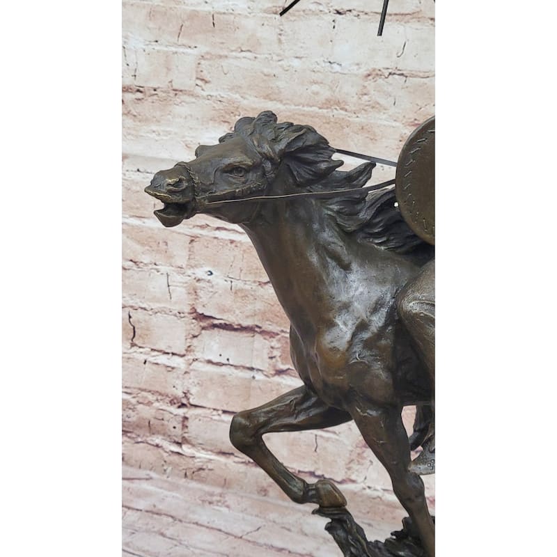 Native American Indian Warrior On Imitative Horseback - Signed Original Bronze Sculpture By Milo