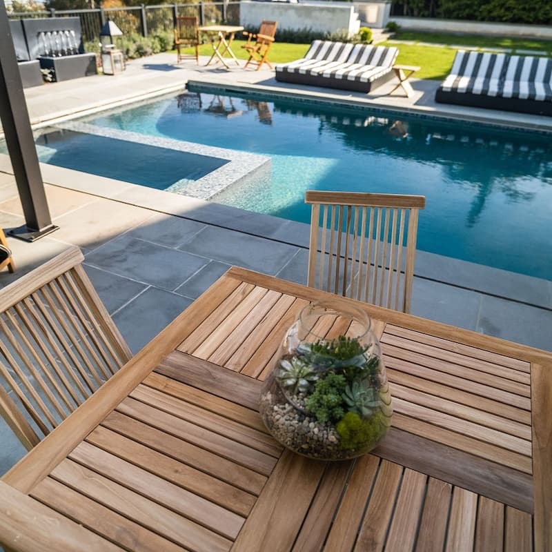 Nordic Teak 39" 4-Person Natural Outdoor Square Dining Table