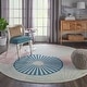 preview thumbnail 67 of 78, Nourison Grafix Modern Geometric Area Rug 5'3" Round - Blue/Pink - Round