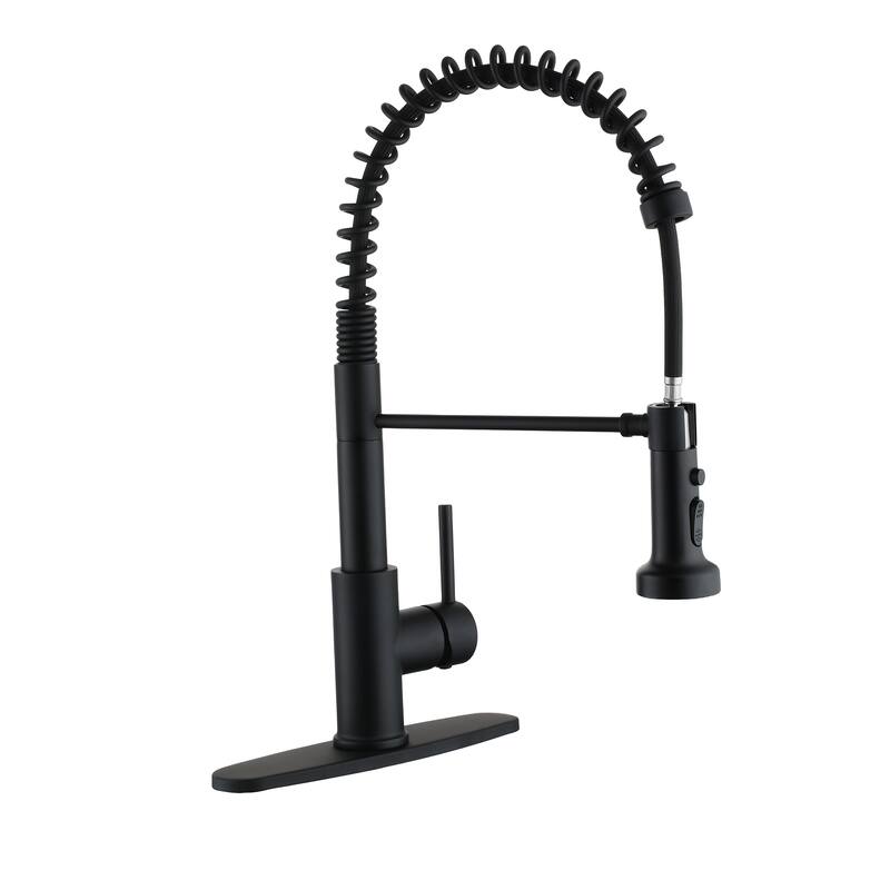 Stainless Steel Pull-Out Kitchen Faucet with 3-Function Spray Head