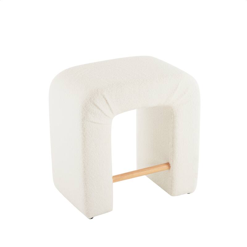 Roomfitters Boucle Upholstered Counter Stools, Set of 2 Dining Chairs for Kitchen Island and Bar Seating