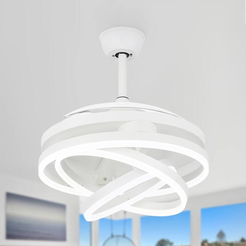 Oaks Aura 42in. LED DIY Shape Modern Ring Ceiling Fan With Lights, 6-Speed Latest DC Motor Remote Control Rose Ceiling Fan