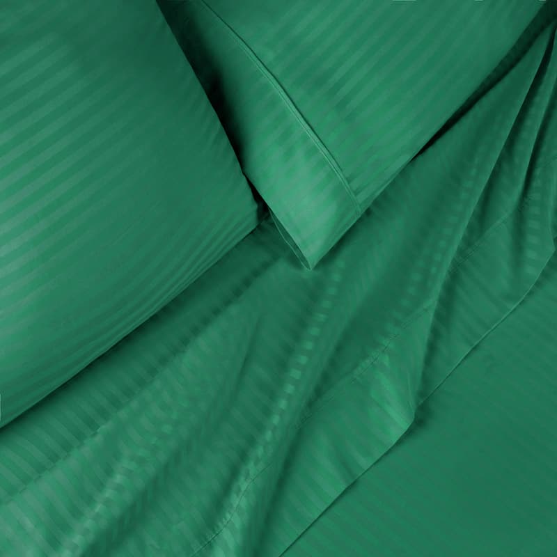 Superior Egyptian Cotton 300 Thread Count Stripe Deep Pocket 4 Piece Bed Sheet Set