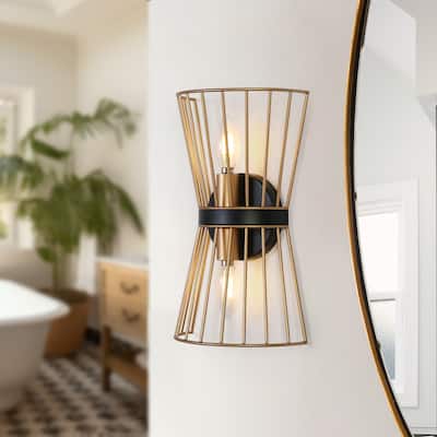 Modern Farmhouse Metal Lantern Flush Mount Hallway Wall Sconce - W7.9 " x H13.4"