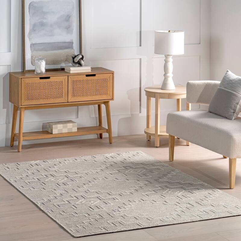 Nuloom Alani Textured Moroccan Area Rug - 4' x 6' - Beige - Rectangle