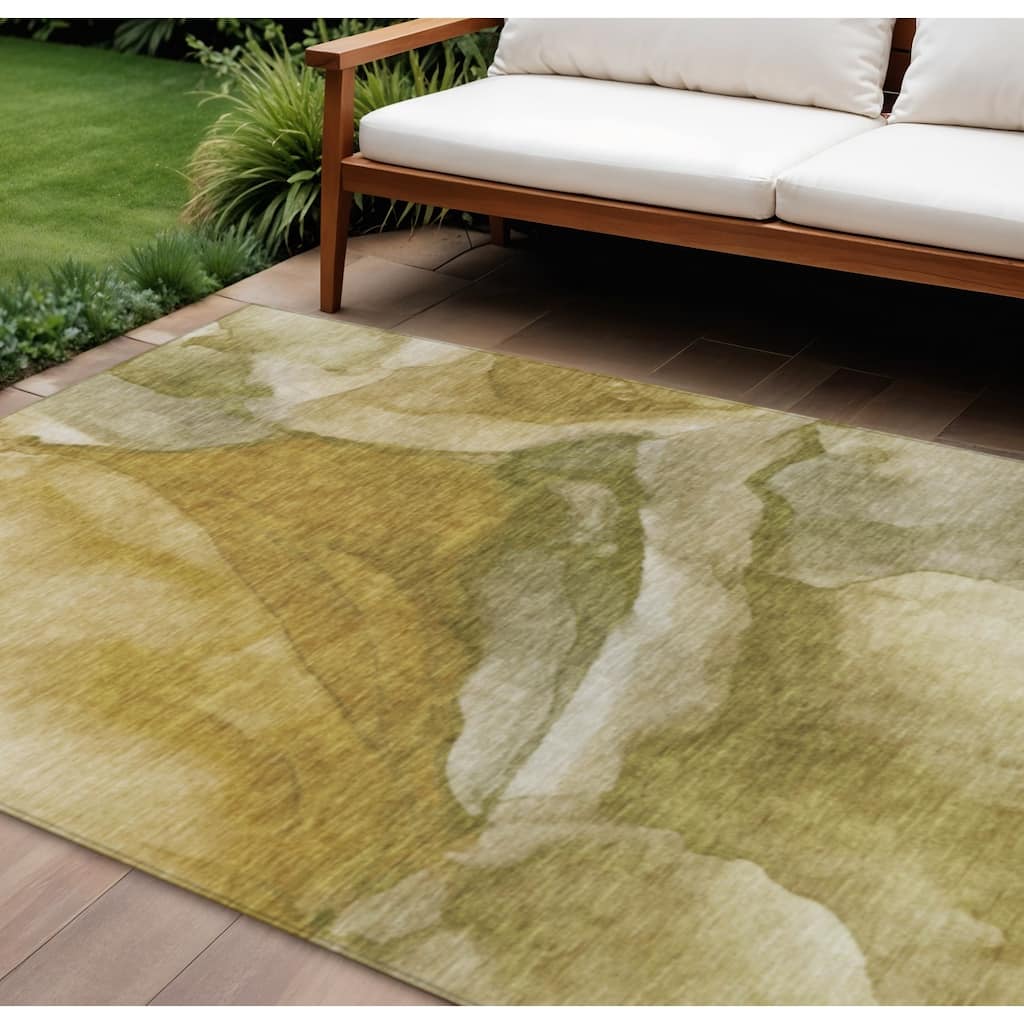 HomeRoots Abstract Transitional Rectangle Outdoor Rug