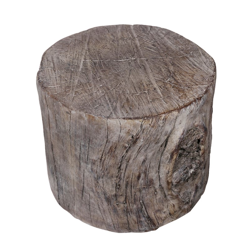 Carbon Loft Dogwood Antique Square Tree Stump Cement Stool