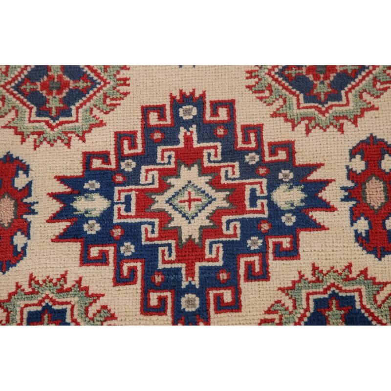 Kazak Accent Rug Hand-Knotted Oriental Wool Carpet - 2'11" x 4'2"