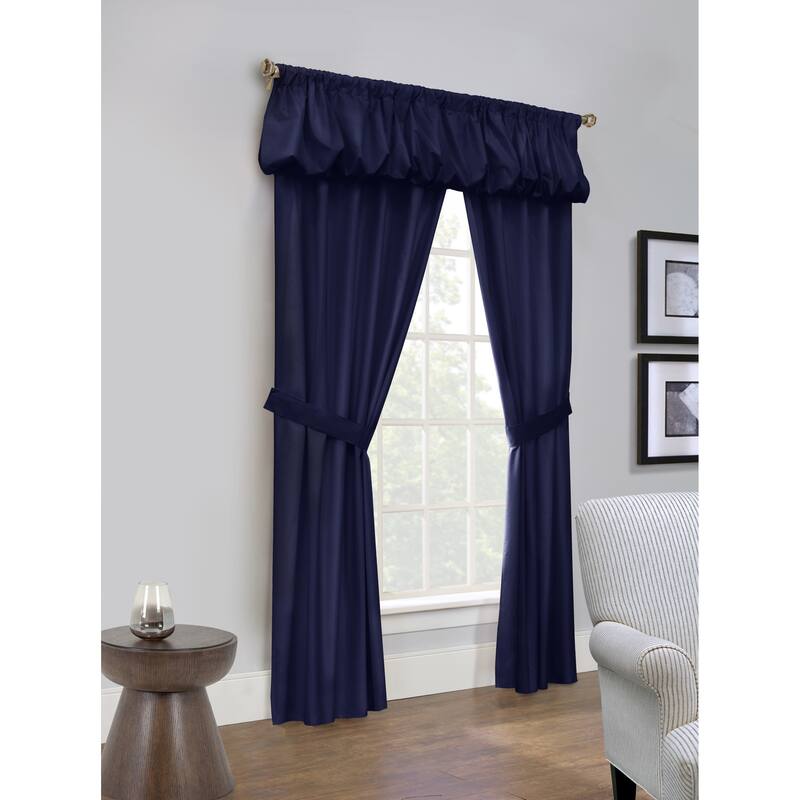ThermaLogic Prescott Insulated Five Piece Curtain Panel Set - 40" x 63" - Navy
