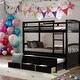 preview thumbnail 2 of 10, Twin Bunk Bed with Ladder, Safety Rail, Twin Trundle Bed with 3 Drawers for Teens Bedroom, Guest Room Furniture