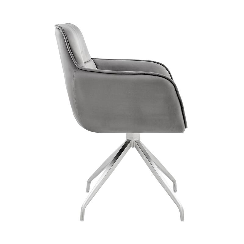 Noah Upholstered Dining Arm Chair with Metal Star Base