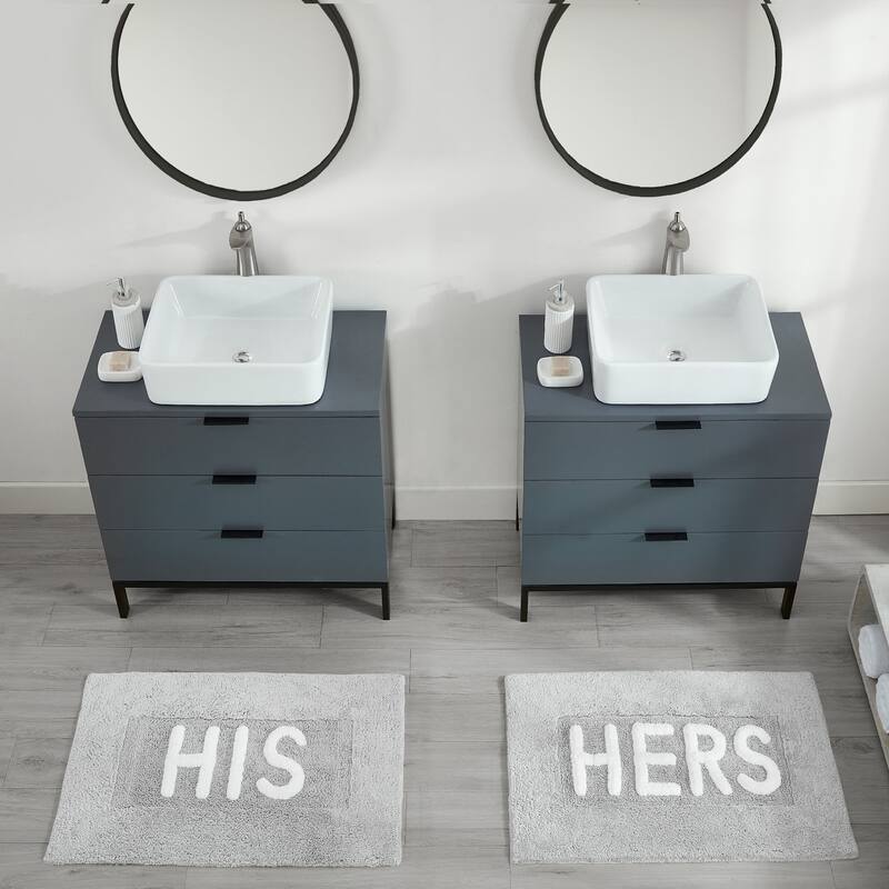 Jean Pierre HIS & HERS Cotton 2-Piece Bath Rug Set