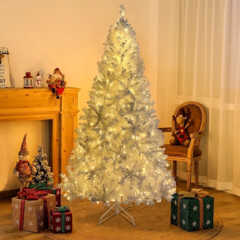7.4 ft Christmas Tree White with 500 LED lights - 45.3"X45.3"X88.6"