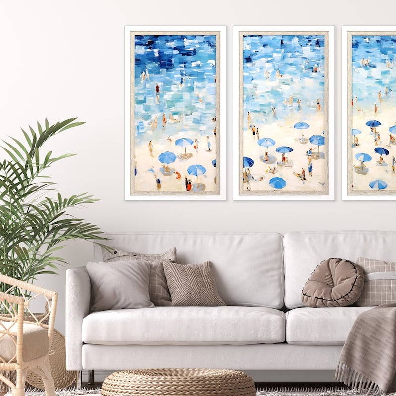 Aerial Beach I Framed Art Giclee Under Glass