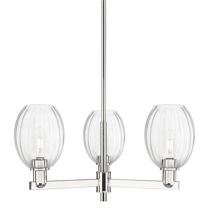 Innovations Lighting 716-3CR-13-18 Preston Chandelier Preston 3 Light - Polished Nickel / Clear