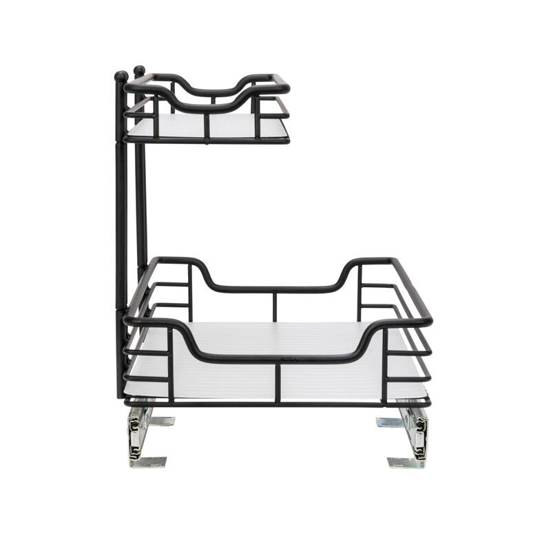 Household Essentials 2 Tier Sliding Cabinet Organizer