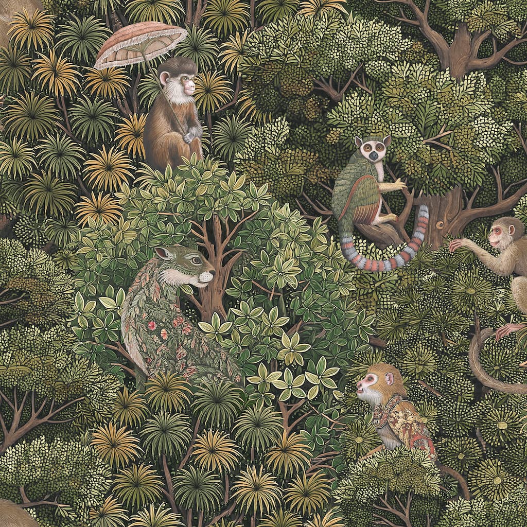 Graham & Brown Treetop Troop Green Wallpaper