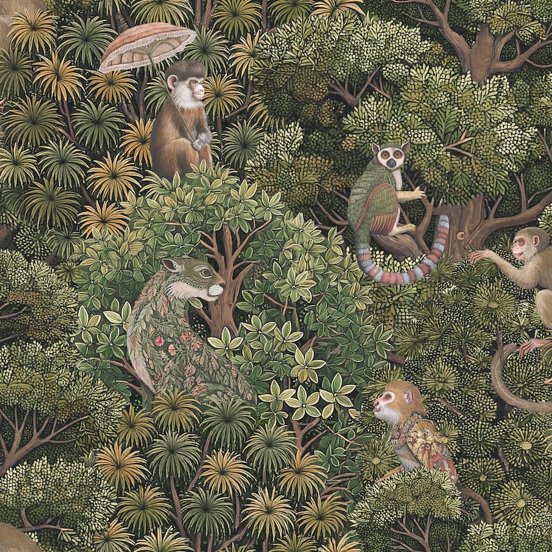 Graham & Brown Treetop Troop Green Wallpaper