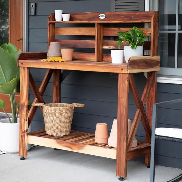 Backyard Discovery Acacia Potting Table - Bed Bath & Beyond - 35978769