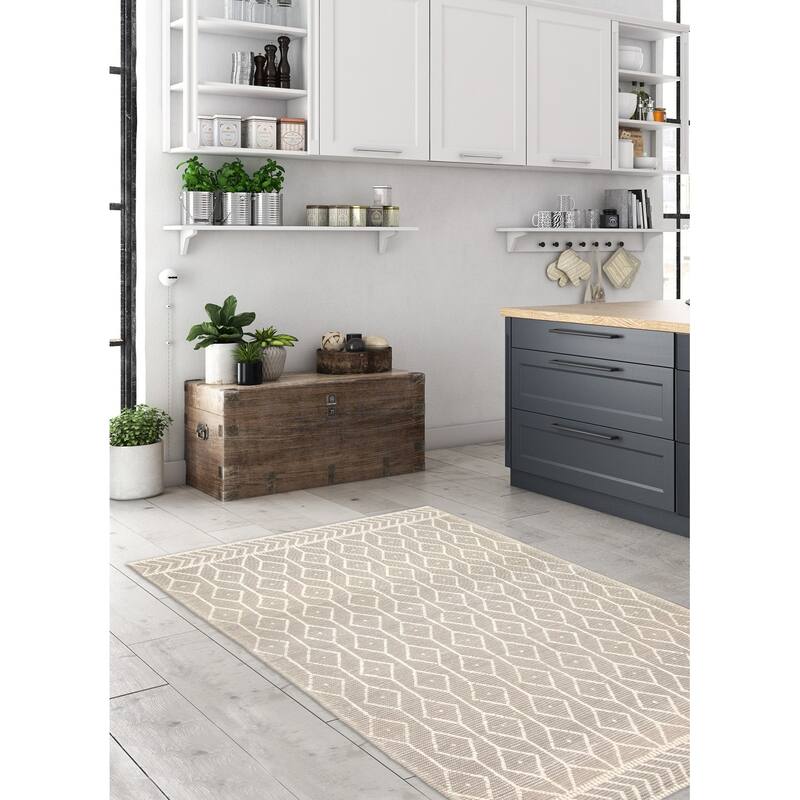 ECARPETGALLERY Braid weave Sienna Grey Wool Rug - 6'0 x 9'1
