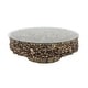 preview thumbnail 2 of 63, Brown Driftwood Handmade Collage and Pedestal Base Coffee Table with Tempered Glass Top - 48" round x 16"