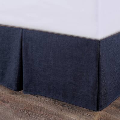 HiEnd Accents Camden Nubby Blue Bed Skirt, 1PC