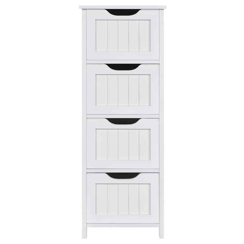Yaheetech Bathroom Floor Cabinet Slim Bath Cabinet with 4 Drawers