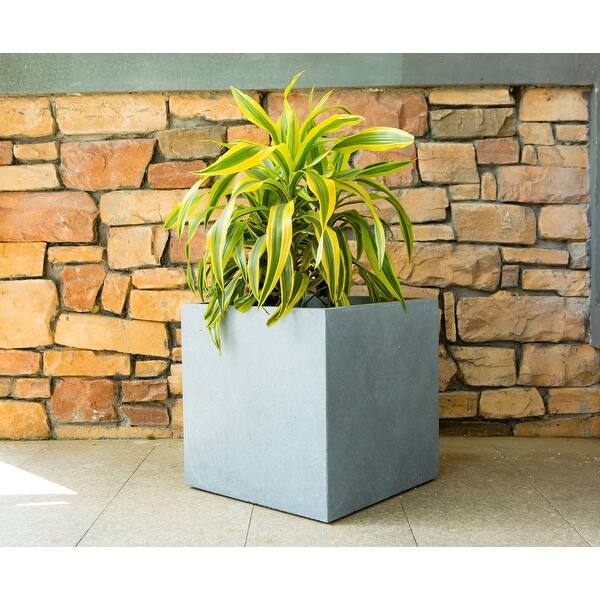 Durx Litecrete Lightweight Concrete Modern Square Cement Color Planter Large 15 7 X15 7 X15 7 Overstock 22818438